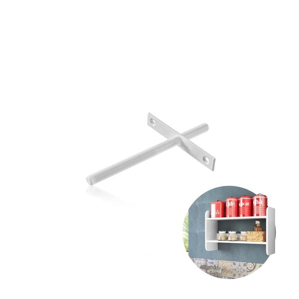 Suporte Interno de 100mm Cor Branco Em Aço - Mark Imagem de Suporte Interno de 100mm Cor Branco Em Aço