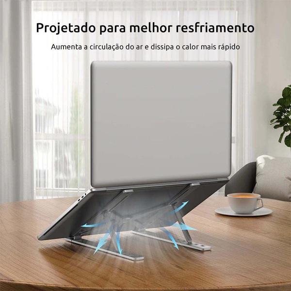 Imagem de Suporte Liga De Alumínio Dobrável Portátil Suporte Para Notebook 6 Alturas Ajustáveis