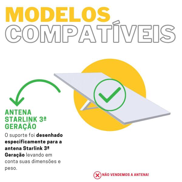 Imagem de Suporte Luva Adaptador Fixar Starlink 3ª Geração em Haste de Antena de até 4,4cm de Diâmetro