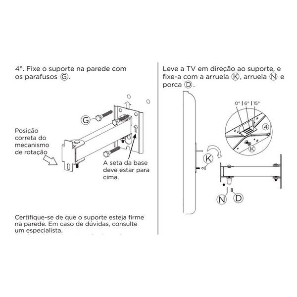 Imagem de Suporte M2 com Inclinação para TV 14'' até 56'' Multivisão