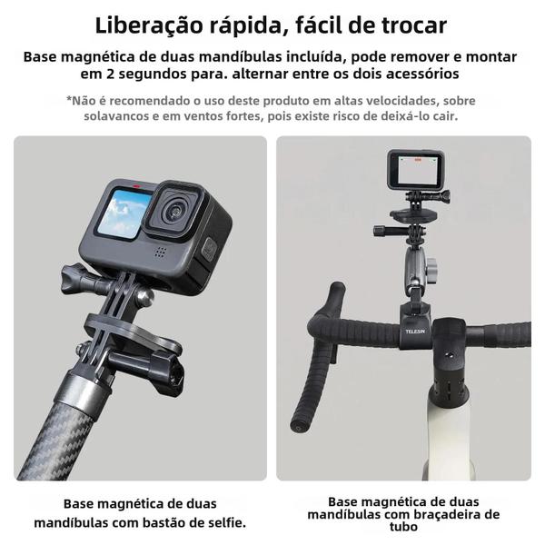 Imagem de Suporte Magnético de Liberação Rápida para GoPro, Insta360 e DJI - Acessórios para Câmera de Ação