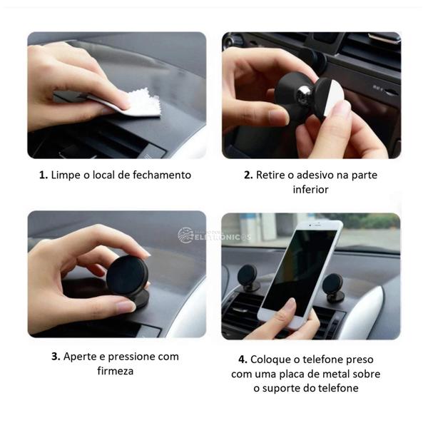 Imagem de Suporte Magnético Ímã Adesivo de Celular Gps Para Painel do Carro  e Caminhão -  XY20