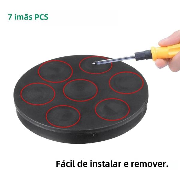 Suporte Magnético para Barra de Luz LED - Base com Parafuso M10 (88mm) Imagem de Suporte Magnético para Barra de Luz LED - Base com Parafuso M10 (88mm)