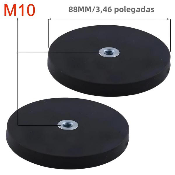 Suporte Magnético para Barra de Luz LED - Base com Parafuso M10 (88mm) Imagem de Suporte Magnético para Barra de Luz LED - Base com Parafuso M10 (88mm)