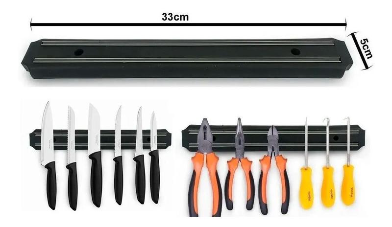 Imagem de Suporte Magnético Para Facas e ferramentas Em Aço Inox (barra Magnética)