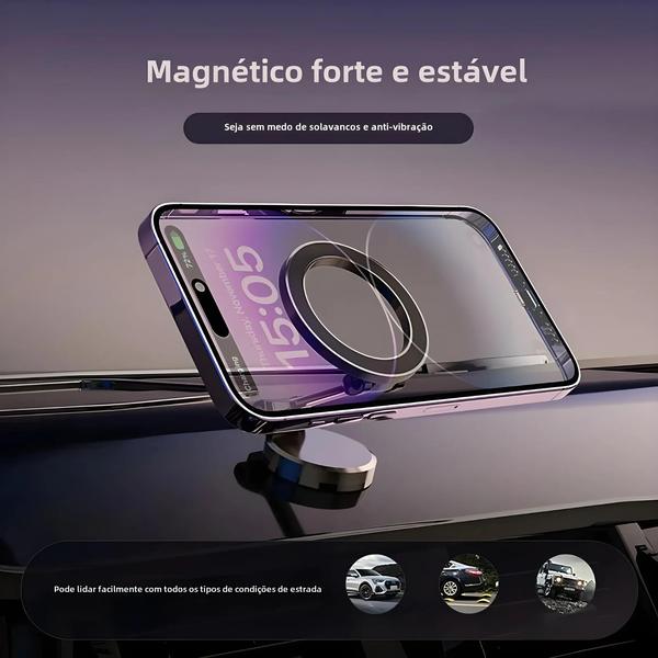 Imagem de Suporte Magnético Universal MagSafe para Carro - iPhone 15, 14, 13 e Mais