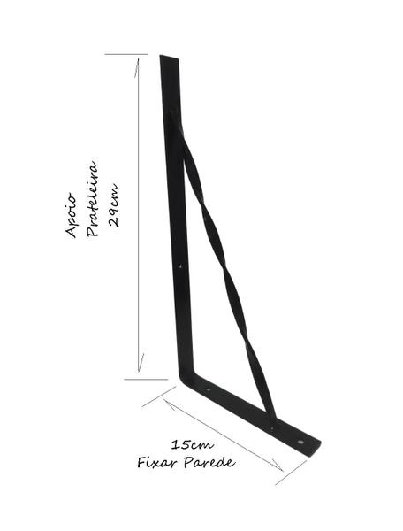 Imagem de Suporte Mão Francesa Reforçada Colonial Moderno 30cm 2 pçs