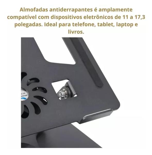 Imagem de Suporte Mesa Notebook e Refrigerador Regulável Postura 360 Com Cooler