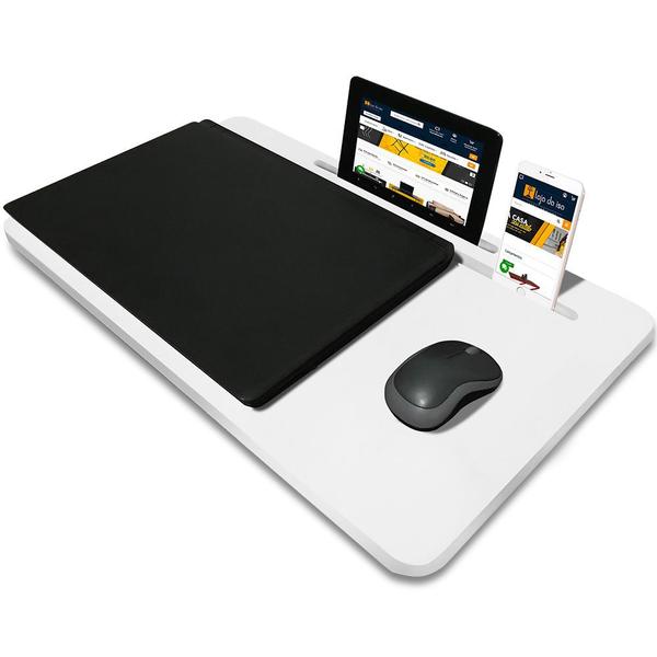 Imagem de Suporte Mesa Para Notebook Tablet Celular P/ Usar Na Cama 56x33 Branca