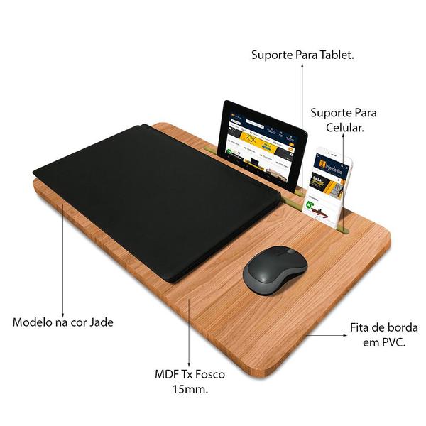 Imagem de Suporte Mesa Para Notebook Tablet Celular P/ Usar Na Cama 56x33 Jade