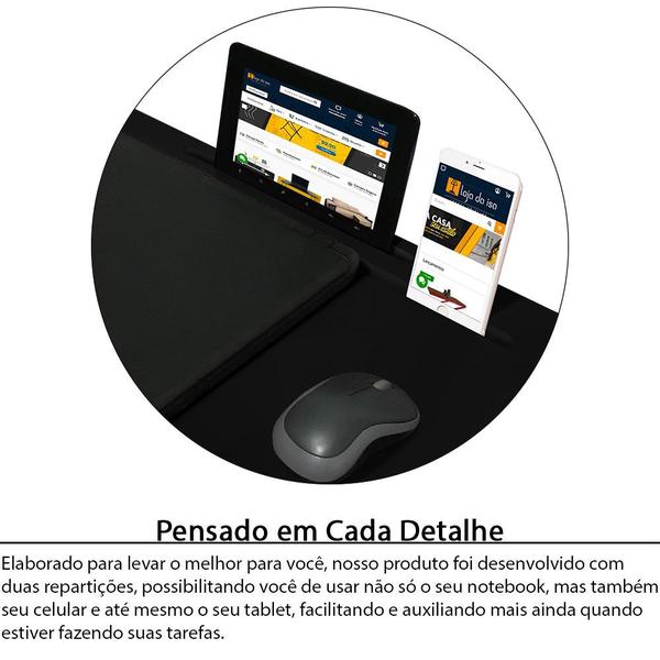 Imagem de Suporte Mesa Para Notebook Tablet Celular P/ Usar Na Cama 56x33  Preto