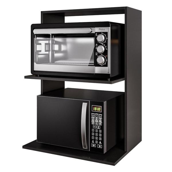 Imagem de Suporte Micro-Ondas e Forno Armário Aéreo 60cm Turim M24 Preto - Mpozenato