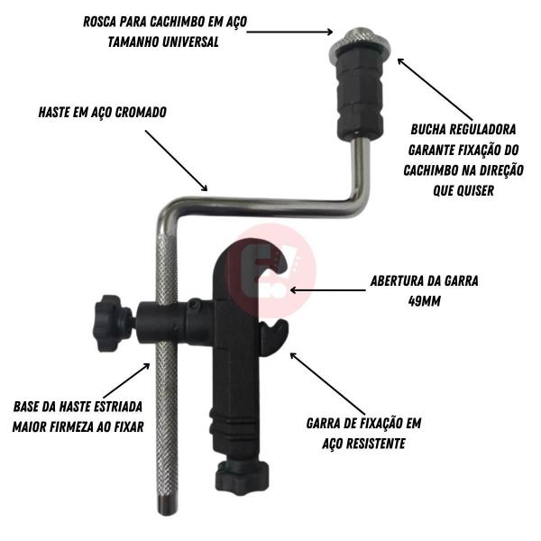 Imagem de Suporte Microfone Clamp Bateria Garra LP Cromado