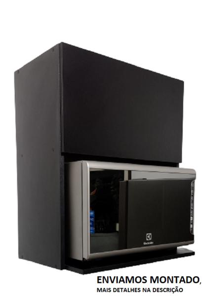 Suporte Microondas C/ Armário Aéreo P/copo Nicho Cozinha Mdf - Mbrasil Imagem de Suporte Microondas C/ Armário Aéreo P/copo Nicho Cozinha Mdf