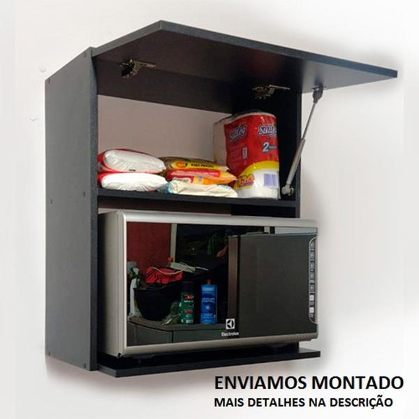 Suporte Microondas C/ Armário Aéreo P/copo Nicho Cozinha Mdf - Mbrasil Imagem de Suporte Microondas C/ Armário Aéreo P/copo Nicho Cozinha Mdf