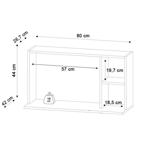 Imagem de Suporte Microondas com 2 Nichos em MDP Suspenso Zain 80cm Branco M12 - D'Rossi