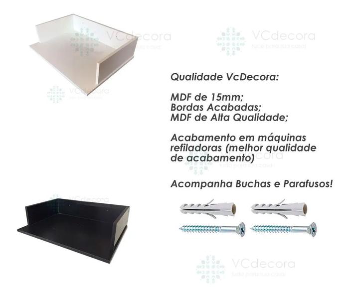 Imagem de Suporte Microondas Forno Forninho Nicho 60x15x43 Mdf Branco para Midea 20 25 30 31 32 Litros ou Maior Parede Suspenso