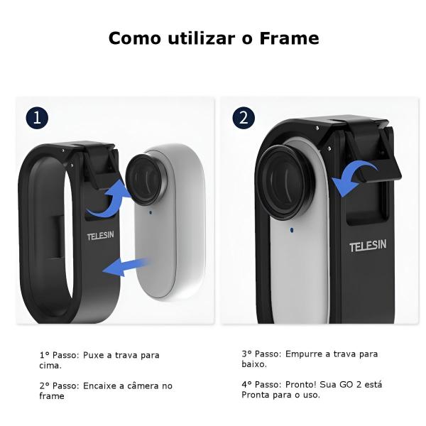 Imagem de Suporte Moldura Frame para Insta360 GO 2 - Telesin