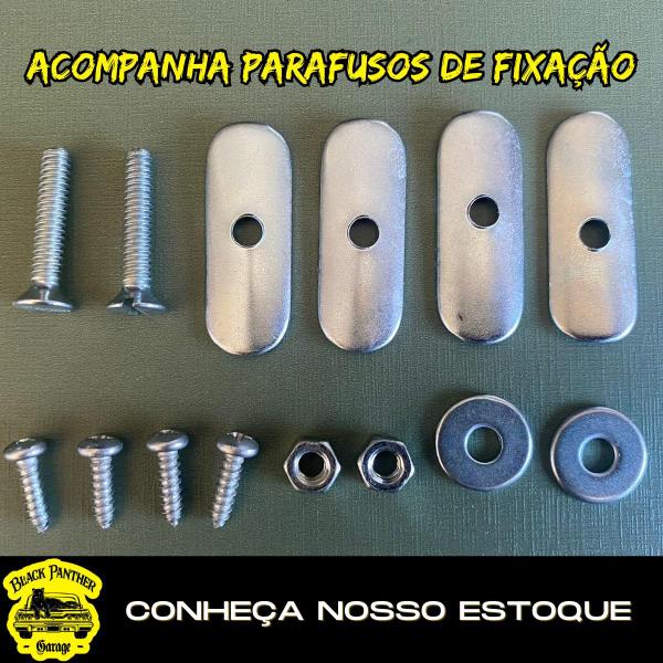 Imagem de Suporte moldura placa dianteira fusca até 1969 c/borracha e parafusos cromado