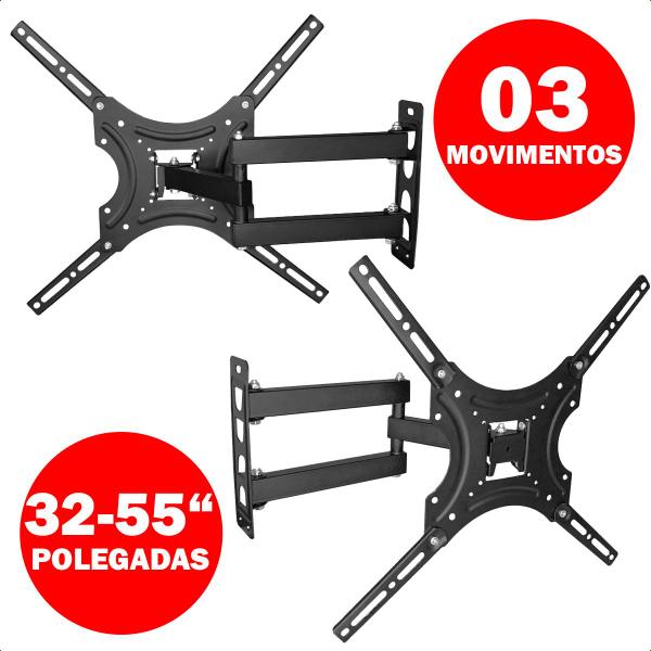 Imagem de Suporte Móvel Articulável Para Tv Monitor 32 A 55 Polegadas Suporta Até  Kg