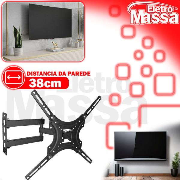 Suporte Móvel Articulável Para Tv Monitor 32 A 55 Polegadas Suporta Até Kg - Yara Imagem de Suporte Móvel Articulável Para Tv Monitor 32 A 55 Polegadas Suporta Até Kg