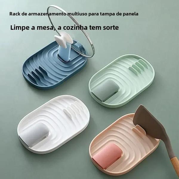 Imagem de Suporte Multifuncional para Tampas de Panelas em Silicone - Estilo Nórdico