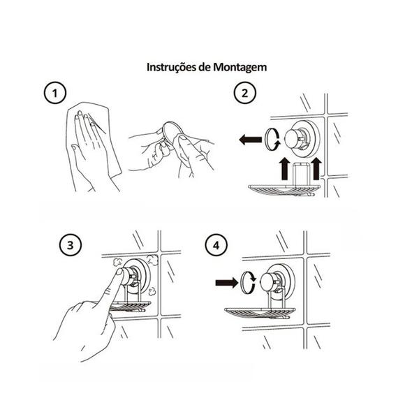 Imagem de Suporte Multiuso com Ventosas Cromado Future