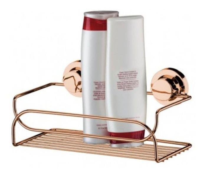 Imagem de Suporte Multiuso Shampoo Banheiro Com Ventosa Rosé Gold Luxo