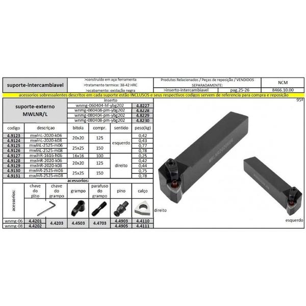 Imagem de Suporte MWLNR 2525 M08 - JG TOOLS