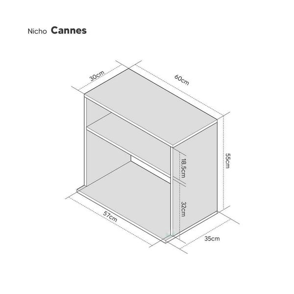 Imagem de Suporte Nicho para Micro-ondas Forno Elétrico Cozinha Freijó 60cm