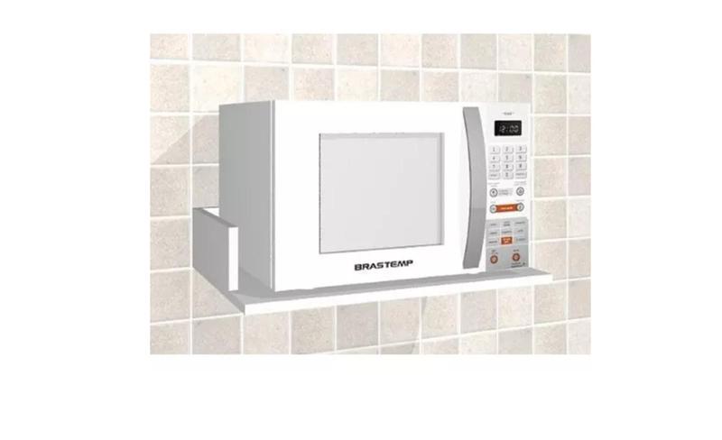 suporte nicho prateleira para micro-ondas 100% MDF branco - perfect store Imagem de suporte nicho prateleira para micro-ondas 100% MDF branco