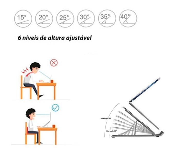 Imagem de Suporte/notebook Dobravel Articulado Mesa Cama Portatil Leve