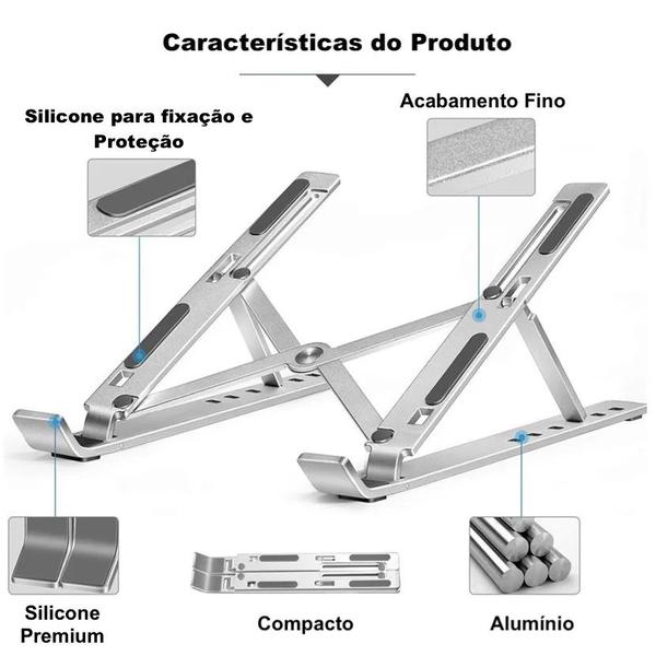 Imagem de Suporte Notebook Retratil em Aluminio Mtg-086