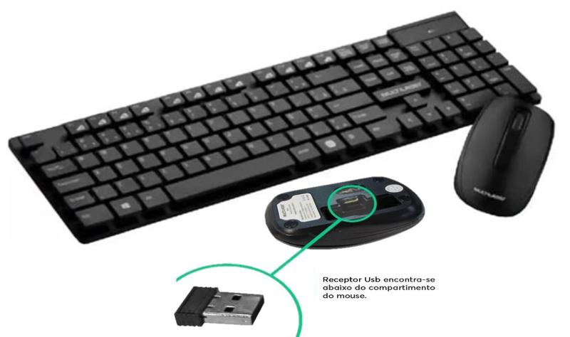 Imagem de Suporte Notebook + Teclado E Mouse Sem Fio Multilaser Tc251