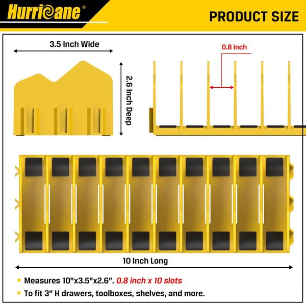 Imagem de Suporte Organizador de Alicates HURRICANE - 10 Compartimentos com Base Antiderrapante