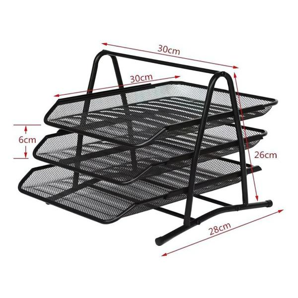 Imagem de Suporte Organizador De Documentos Papel Folha A4 3 Bandejas