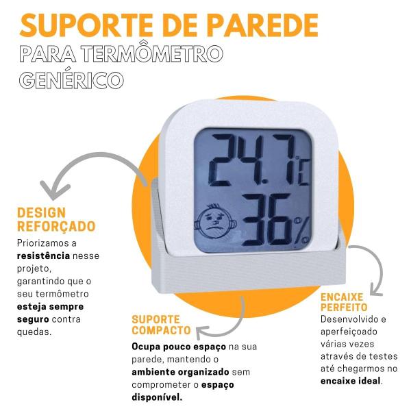 Imagem de Suporte Organizador de Parede Compatível com Termômetro Digital Ambiente Genérico