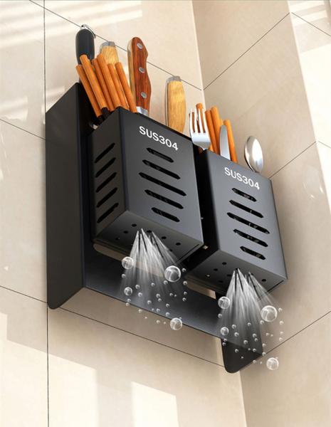 Imagem de Suporte Organizador De Utensílios Para Cozinha Em Aço Inox