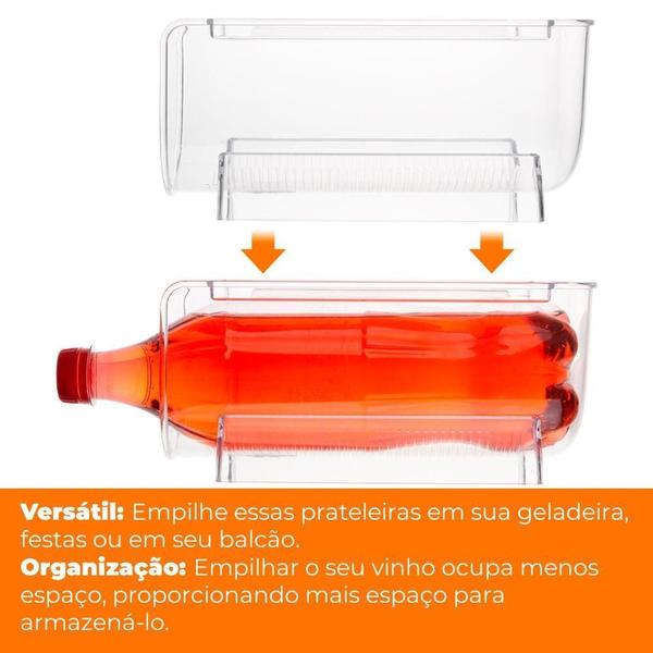 Imagem de Suporte Organizador Garrafas Vinho Geladeira Empilhável My