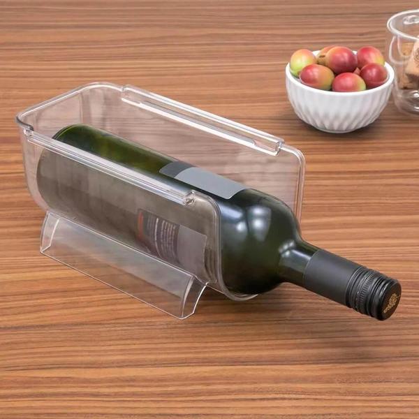Suporte Organizador Garrafas Vinho Geladeira Empilhável My - Lyor Imagem de Suporte Organizador Garrafas Vinho Geladeira Empilhável My