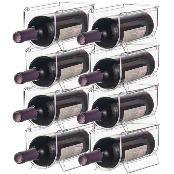 Suporte Organizador Garrafas Vinho Geladeira Empilhável My - Lyor Imagem de Suporte Organizador Garrafas Vinho Geladeira Empilhável My