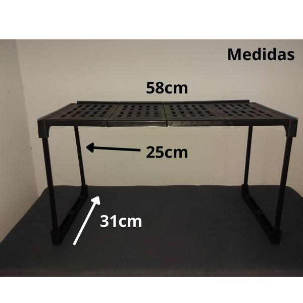 Imagem de Suporte Organizador Microondas Facil de Montar Suporta 3Kg