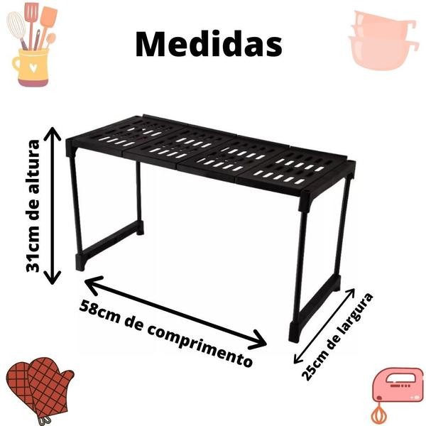 Imagem de Suporte Organizador Microondas Prateleira Para Potes Panelas