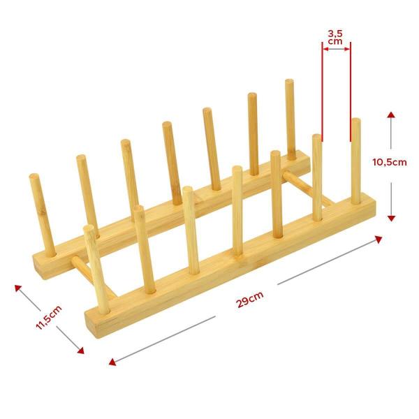 Imagem de Suporte Organizador Multiuso De Bambu Para Pratos Tabuas