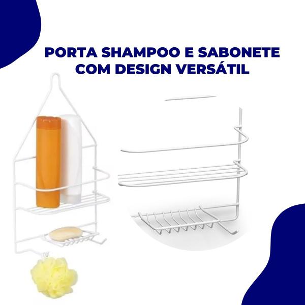 Imagem de Suporte Organizador Porta Shampoo Saboneteira Condicionador Pendurar Box Banheiro Multiuso Arthi