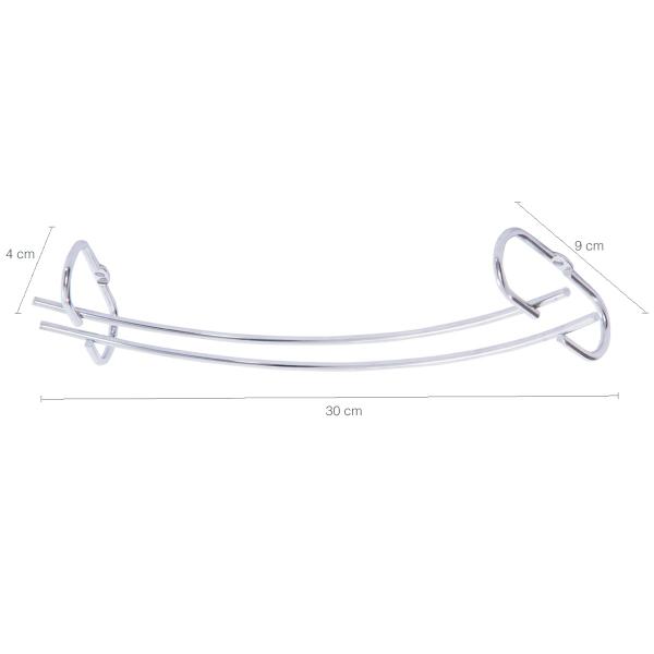 Imagem de Suporte Organizador Porta Taças Curvo Aramado Cromado 30cm