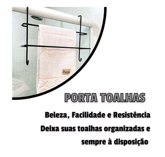 Imagem de Suporte Organizador Porta Toalha Duplo Encaixe Box Toalheiro Roupão de Banho 