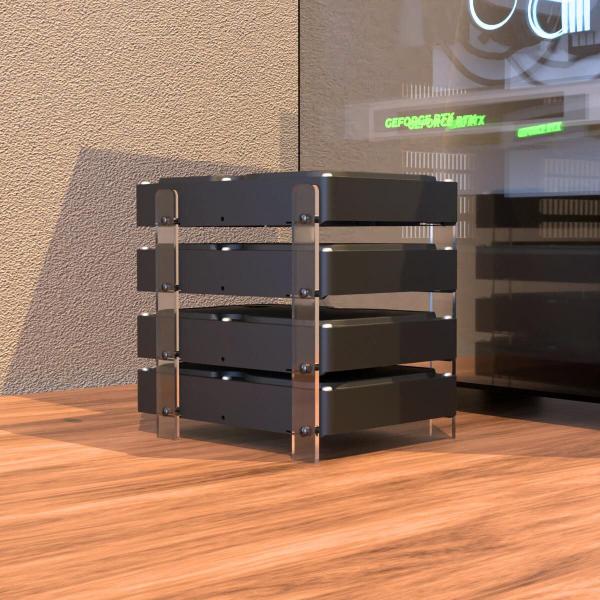 Imagem de Suporte Organizador Vertical de Mesa Tipo Rack Compatível com Até 8 HD's de 3.5 - ARTBOX3D