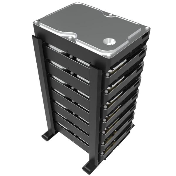 Imagem de Suporte Organizador Vertical Tipo Rack Externo Compatível Com Até 8 HD's de 3.5 - ARTBOX3D