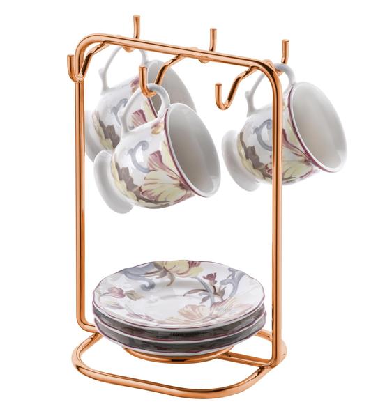 Imagem de Suporte Organizador Xícaras Pires De Café 13 Cm Rose Gold